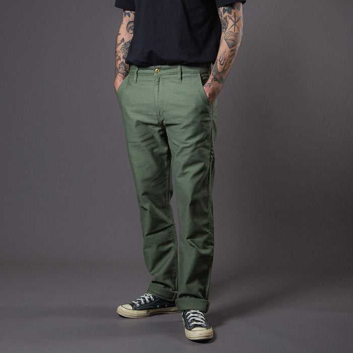BC-03 STRAIGHT CHINO 10 oz. army green military twill