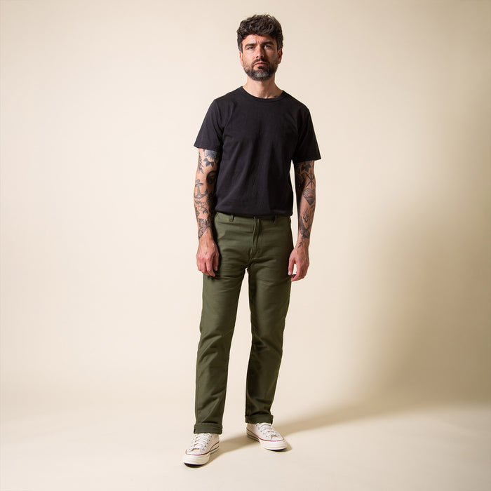BC-03 STRAIGHT CHINO 10 oz. olive drab military twill