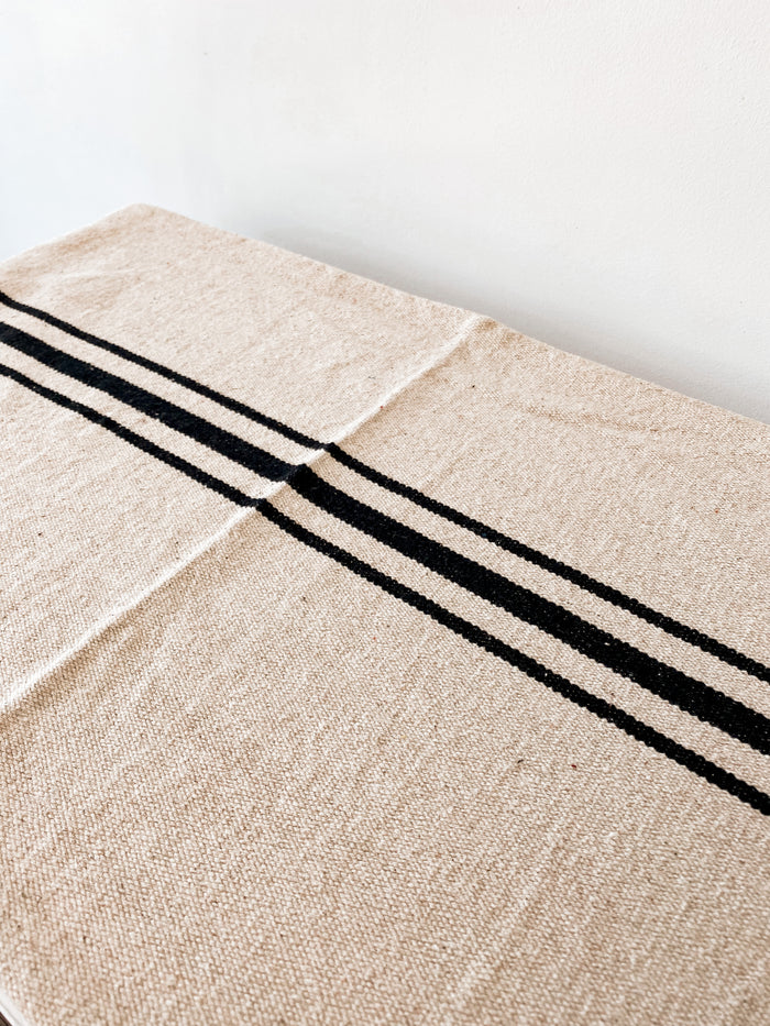 Black Ticking Stripe Runner
