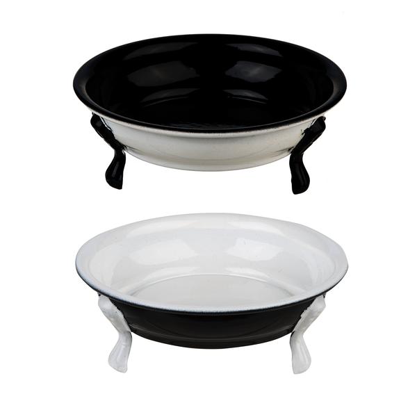 Black & White Enamel Claw Foot Tub