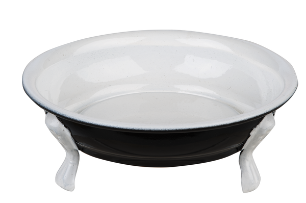 Black & White Enamel Claw Foot Tub