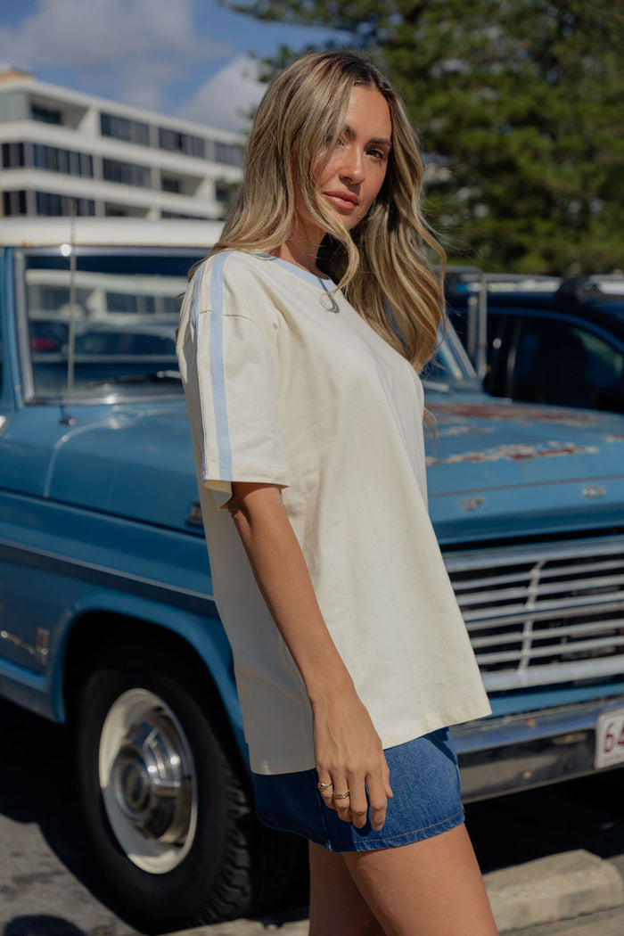 Blair Cotton Stripe Tee - Butter and Blue