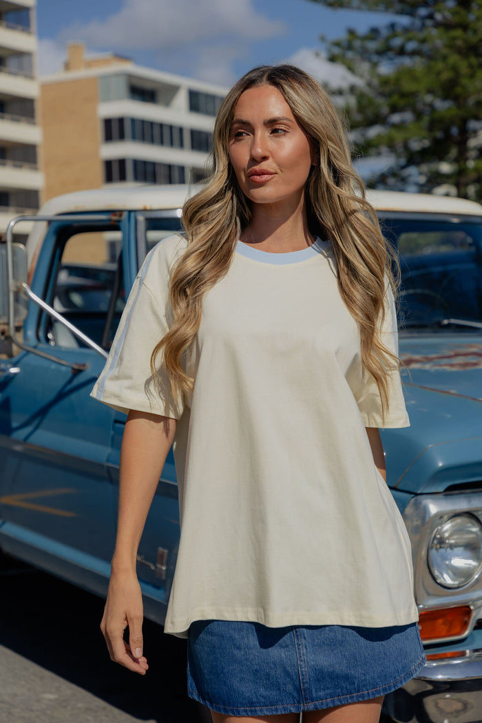 Blair Cotton Stripe Tee - Butter and Blue