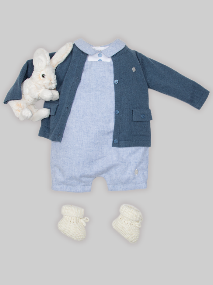 Blue and White Romper