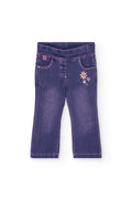 Blue Floral Denim Leggings