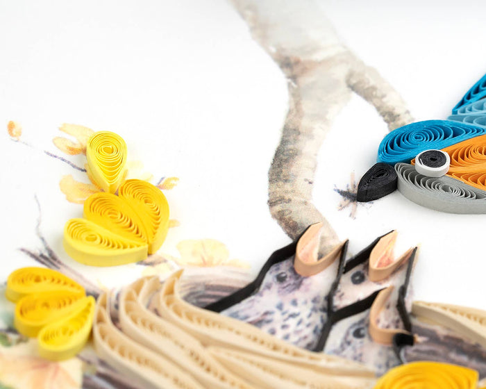 Bluebird & Babies Quilling Card