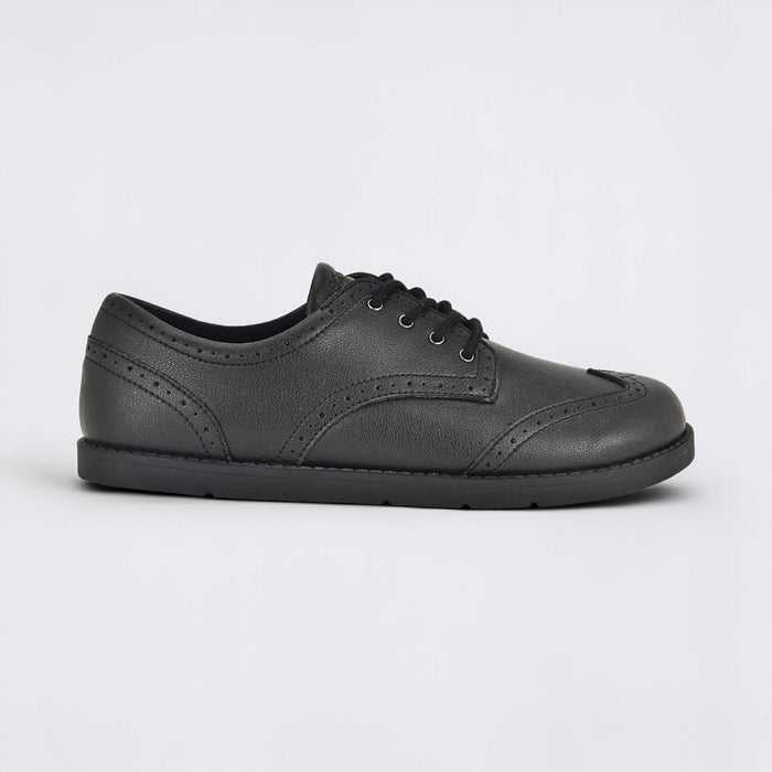 Girls Black Barefoot School Shoe - outside