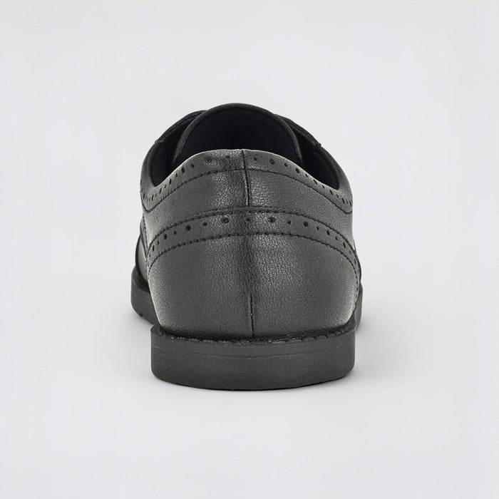 Girls Black Barefoot School Shoe - back