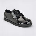 Girls Patent Black Barefoot School Shoe - main feature photo