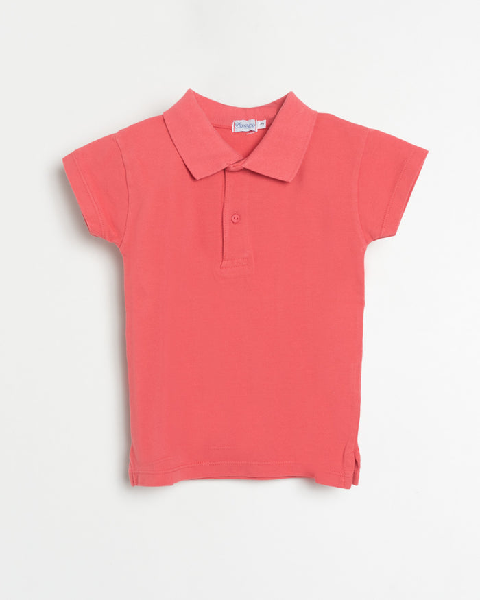 Boy Polo Set Fucsia