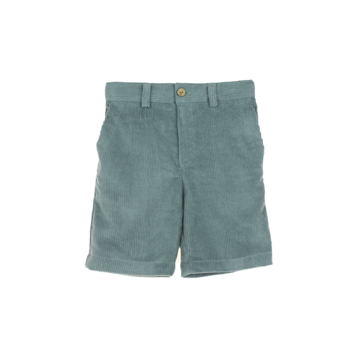 Green striped shorts on a white background