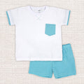 Boy Set 'Checkered Fun' Turquoise