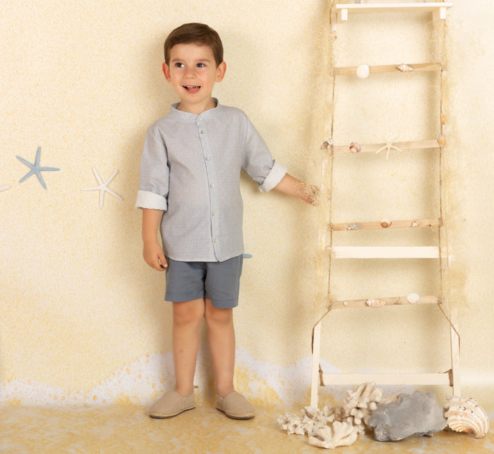 Boy Set Flores Azul
