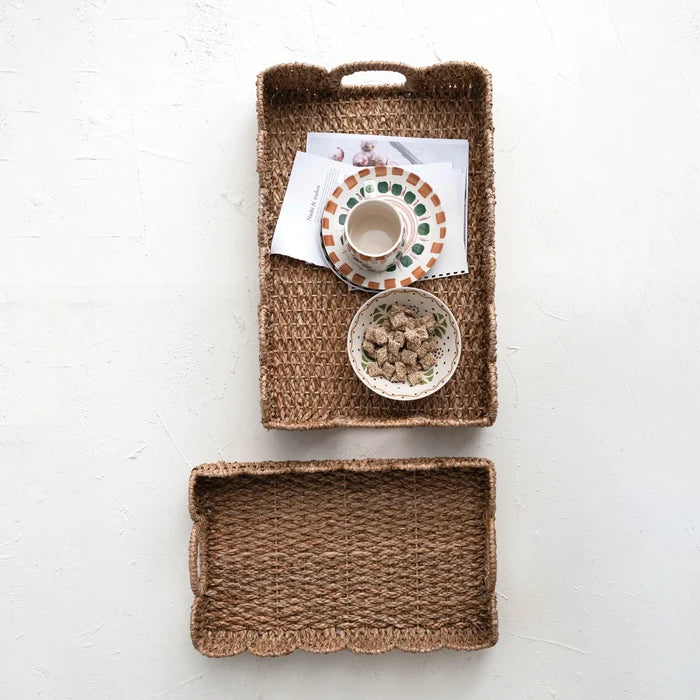 BRAIDED BANKUAN TRAY WITH HANDLES