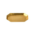 Brass octagonal serving plate, shallow dish with raised edges