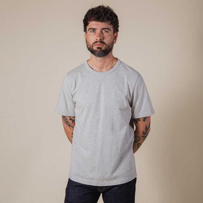 BT-06 GUSSET TEE grey melee extra heavy jersey