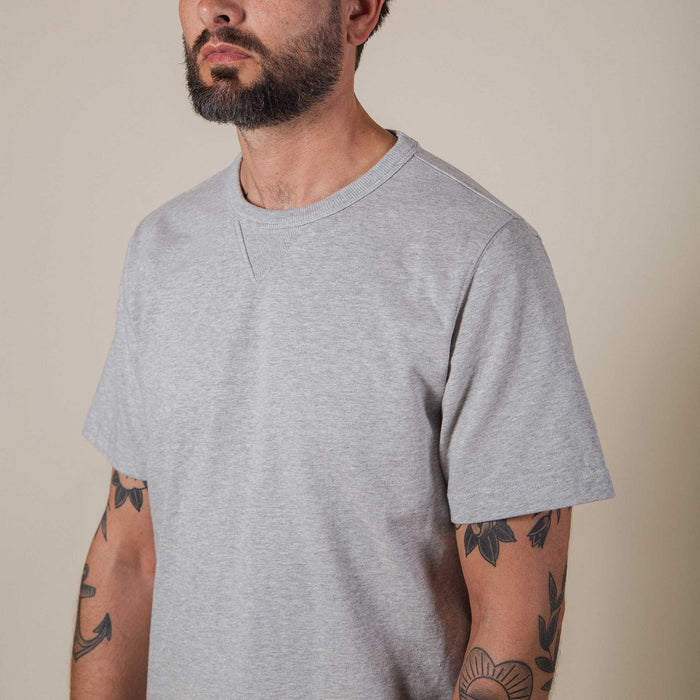 BT-06 GUSSET TEE grey melee extra heavy jersey