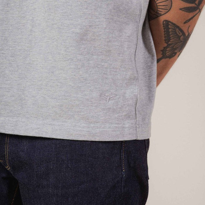 BT-06 GUSSET TEE grey melee extra heavy jersey