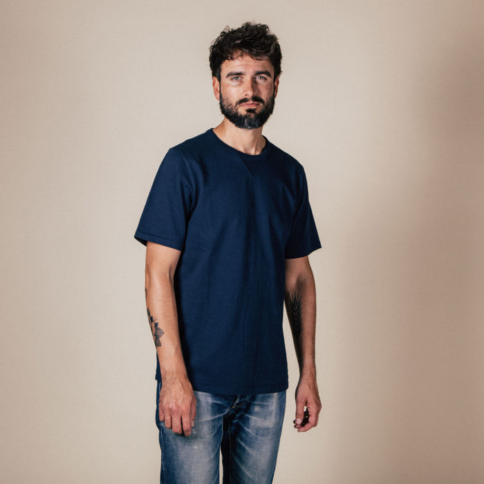 BT-06 GUSSET TEE navy extra heavy jersey