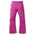 Burton Girl's Elite Cargo Pants in Vivid Viola, size XS, showing the vibrant purple fabric and cargo pocket details.