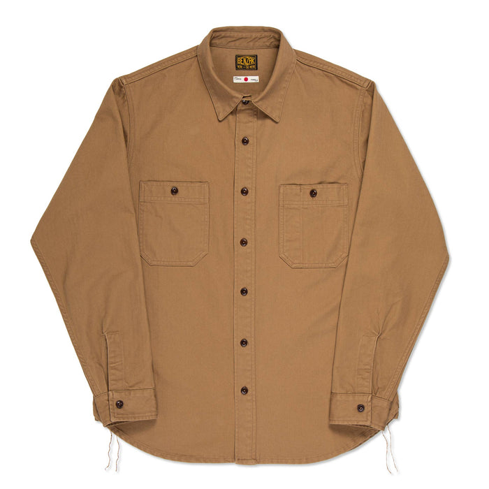 BWS-02 UTILITY SHIRT 8 oz. brown herringbone
