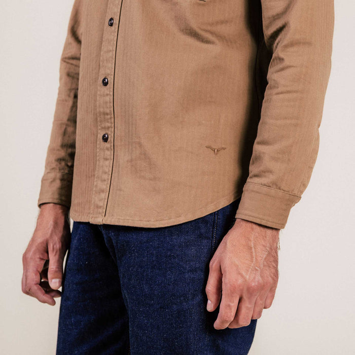 BWS-02 UTILITY SHIRT 8 oz. brown herringbone