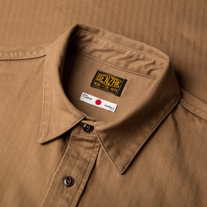 BWS-02 UTILITY SHIRT 8 oz. brown herringbone