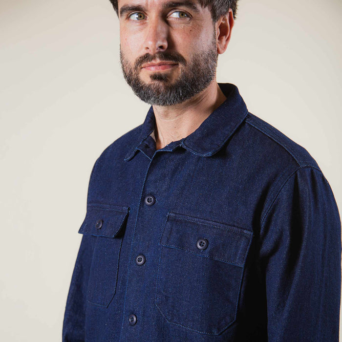 BWS-03 MILITARY OVERSHIRT 13.75 oz. brushed denim