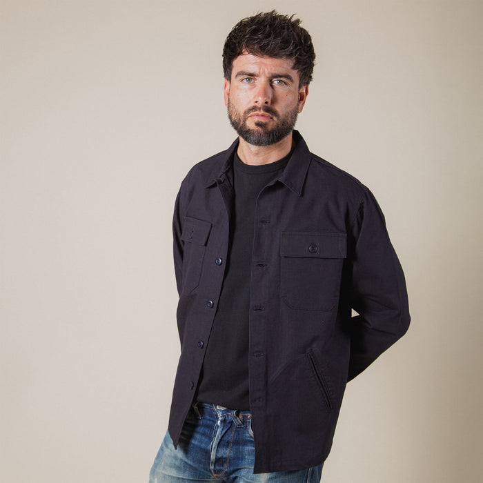 BWS-03 MILITARY OVERSHIRT 8 oz. navy ripstop