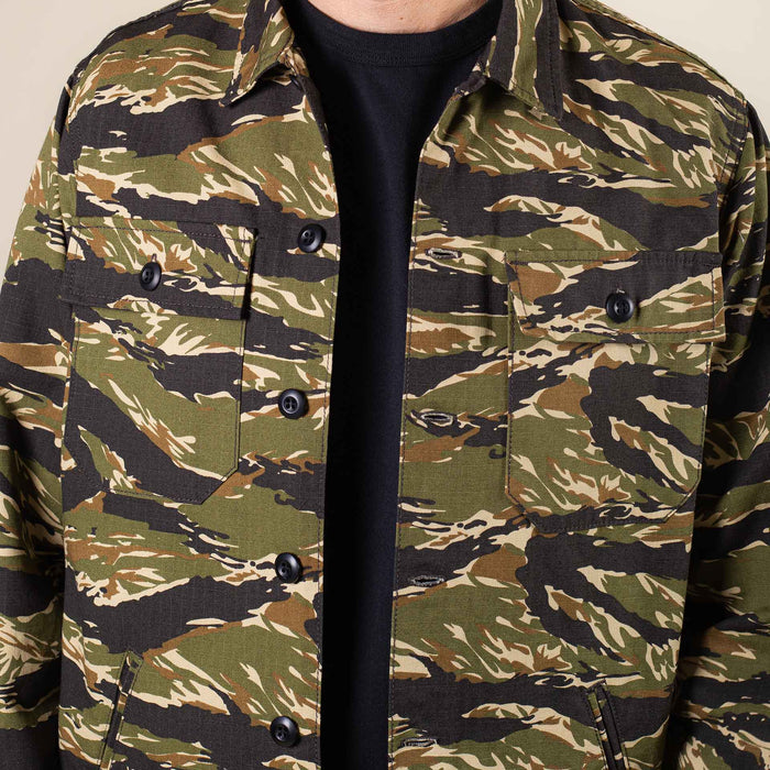 BWS-03 MILITARY OVERSHIRT 8 oz. tiger camo ripstop