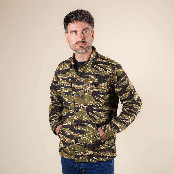 BWS-03 MILITARY OVERSHIRT 8 oz. tiger camo ripstop