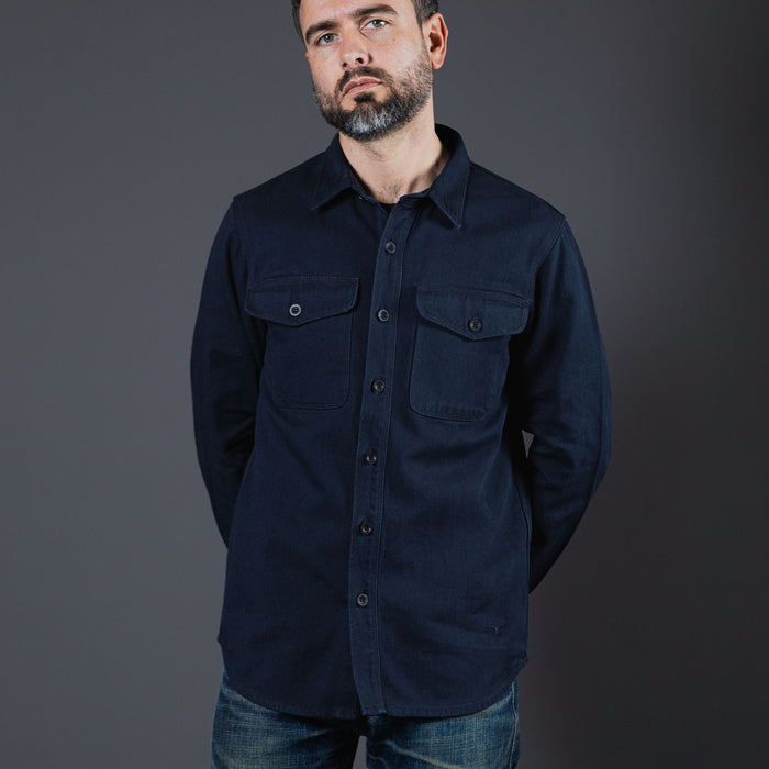 BWS-04 SCOUT OVERSHIRT 13 oz. stay-blue x black modal BT
