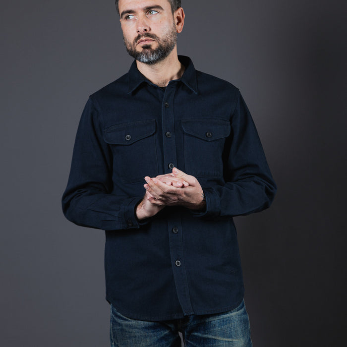 BWS-04 SCOUT OVERSHIRT 13 oz. stay-blue x black modal BT