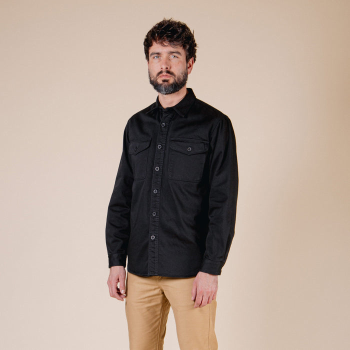 BWS-04 SCOUT OVERSHIRT 9.5 oz. black military sateen