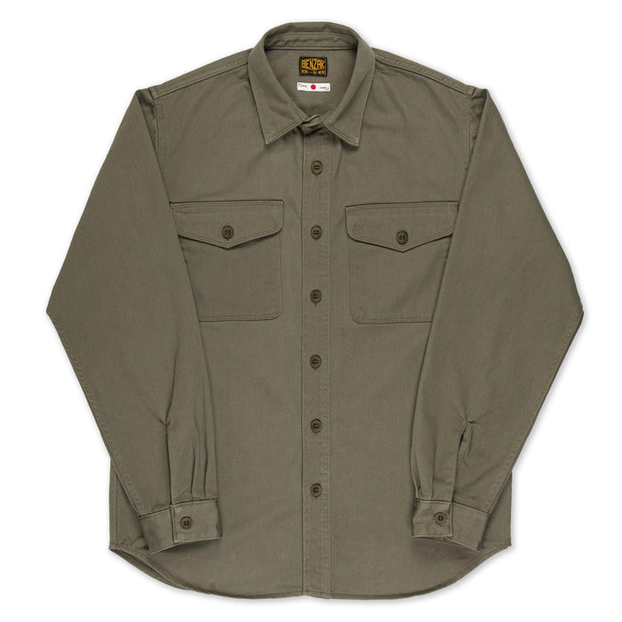 BWS-04 SCOUT OVERSHIRT 9.5 oz. olive green military sateen