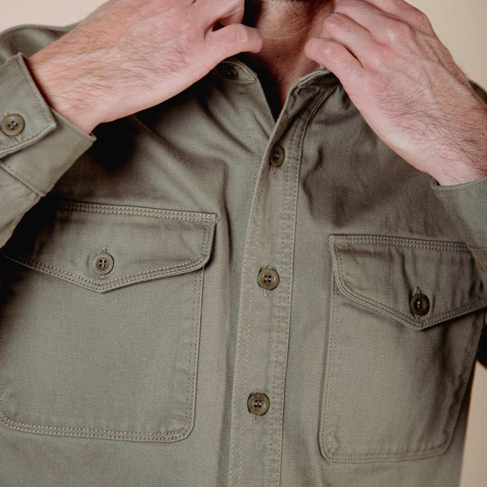 BWS-04 SCOUT OVERSHIRT 9.5 oz. olive green military sateen