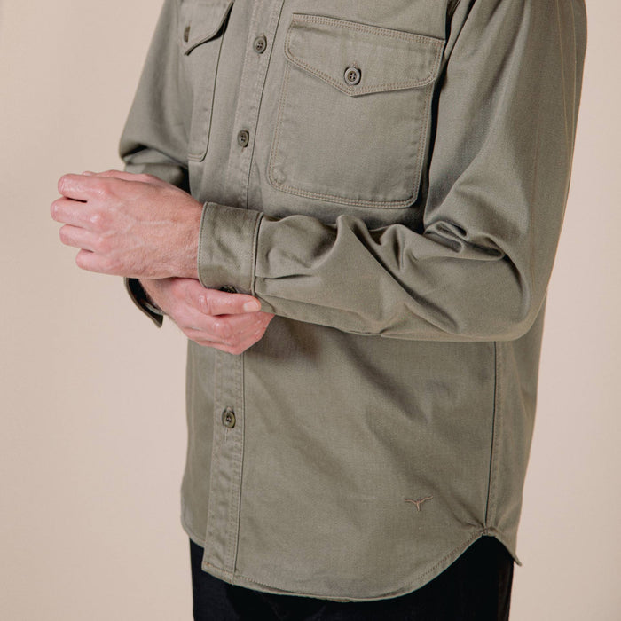 BWS-04 SCOUT OVERSHIRT 9.5 oz. olive green military sateen