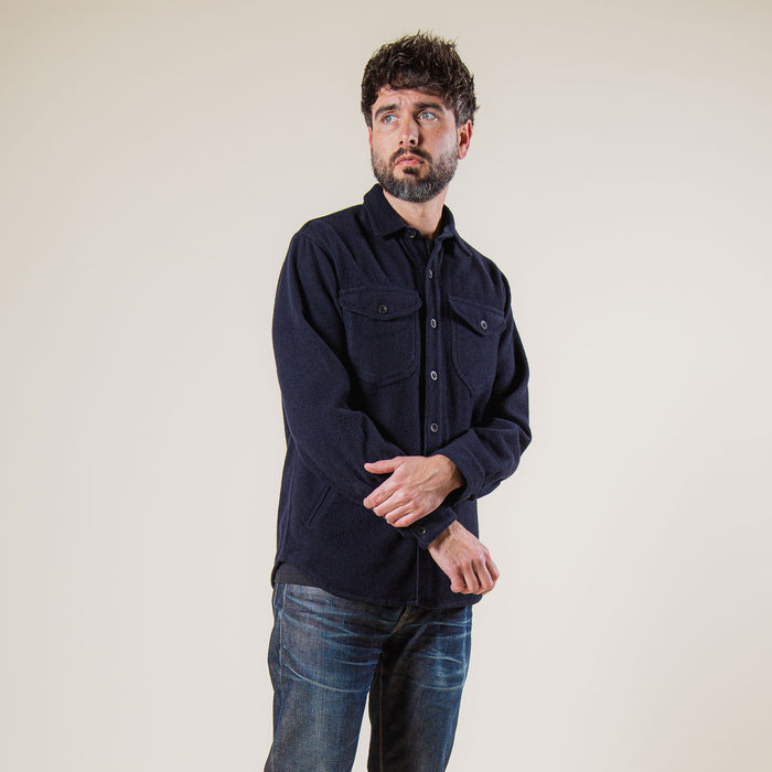 BWS-05 CPO OVERSHIRT 14 oz. dark navy wool mosser