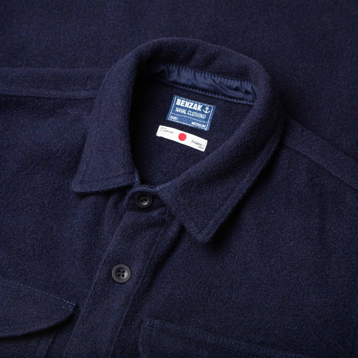 BWS-05 CPO OVERSHIRT 14 oz. dark navy wool mosser
