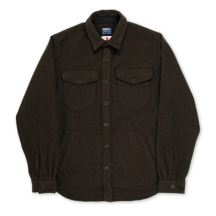 BWS-05 CPO OVERSHIRT 14 oz. forest green wool mosser