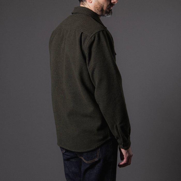 BWS-05 CPO OVERSHIRT 14 oz. forest green wool mosser