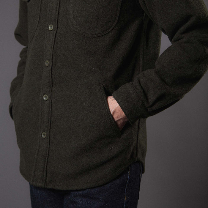 BWS-05 CPO OVERSHIRT 14 oz. forest green wool mosser