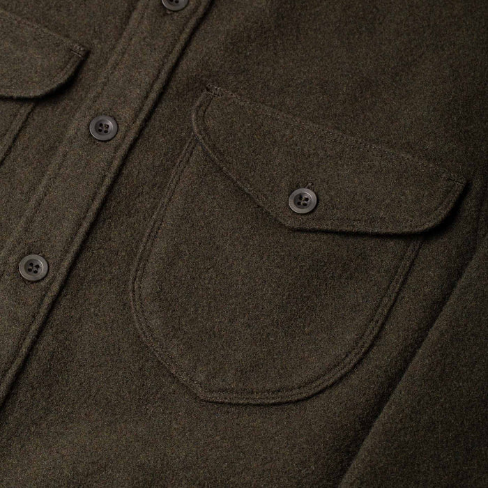 BWS-05 CPO OVERSHIRT 14 oz. forest green wool mosser
