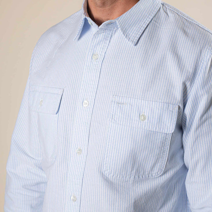 BWS-06 WORKER SHIRT 6 oz. blue & white striped oxford