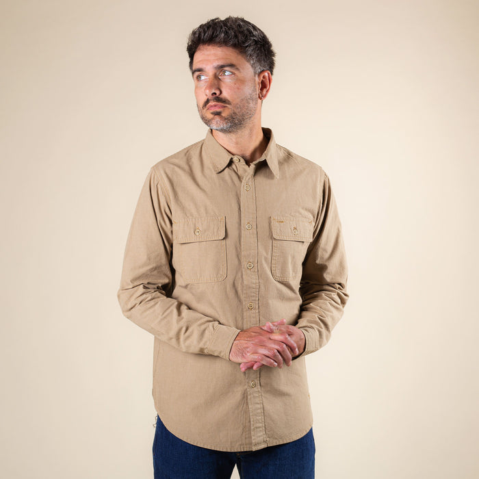 BWS-06 WORKER SHIRT 6 oz. brown houndstooth