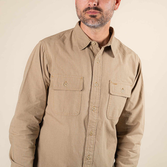BWS-06 WORKER SHIRT 6 oz. brown houndstooth