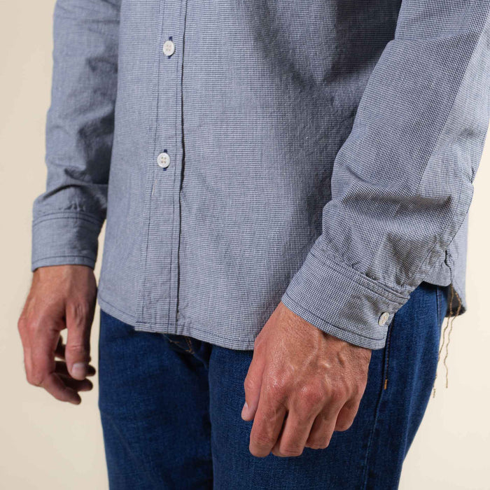 BWS-06 WORKER SHIRT 6 oz. navy houndstooth