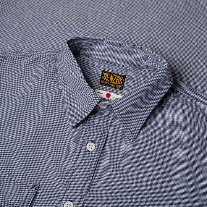 BWS-06 WORKER SHIRT 6 oz. navy houndstooth