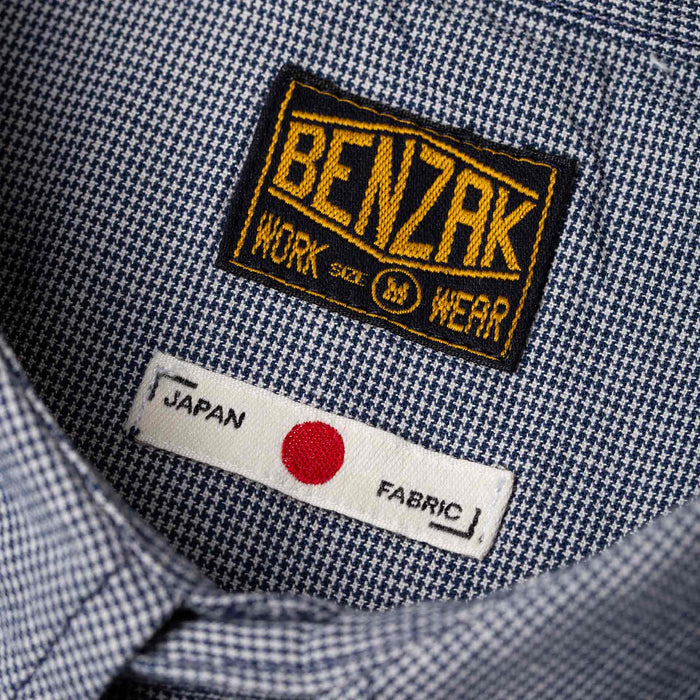 BWS-06 WORKER SHIRT 6 oz. navy houndstooth