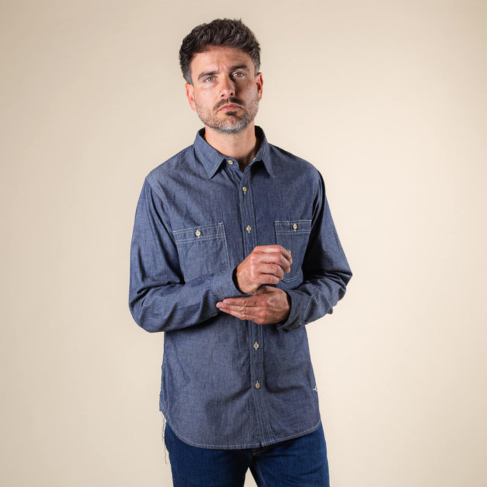 BWS-07 SERVICEMAN SHIRT 5 oz. dark indigo chambray